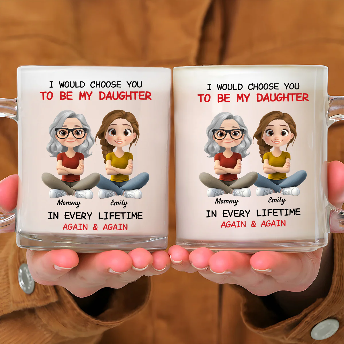 Always Choose You - Personalized Custom Glass Mug - Image 4