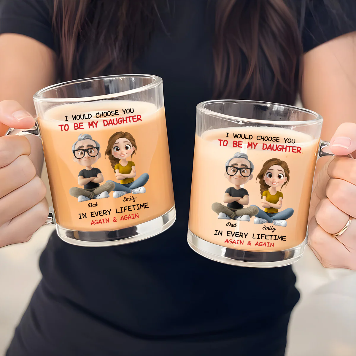 Always Choose You - Personalized Custom Glass Mug - Image 5