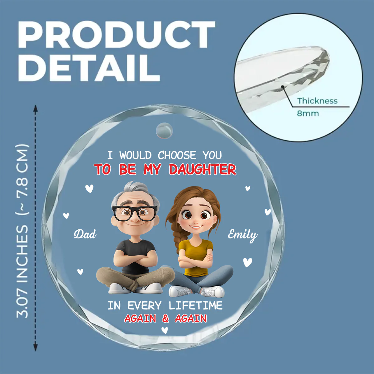 Always Choose You - Personalized Custom Glass Ornament - Image 6