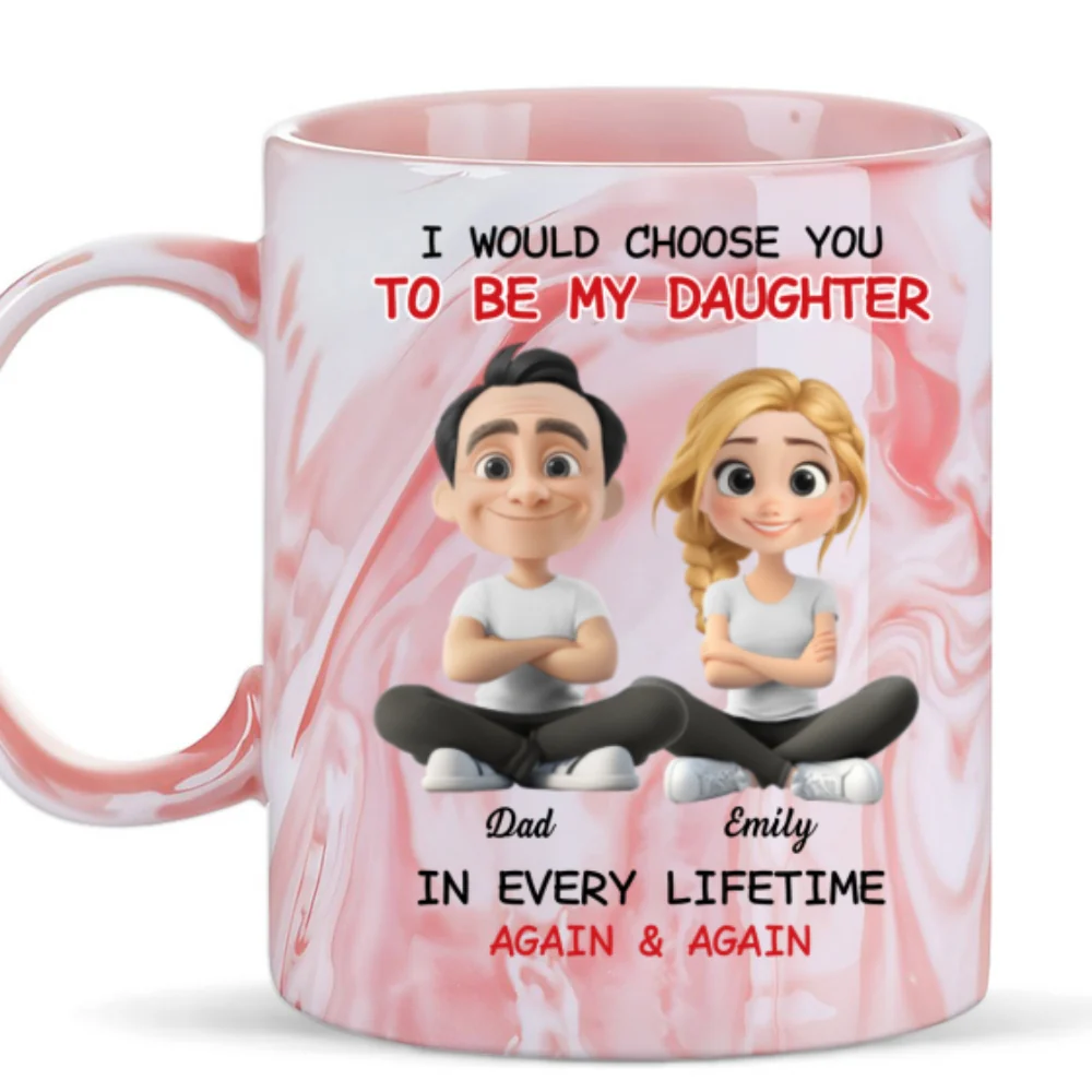 Always Choose You - Personalized Custom Pink Marble Mug - Image 6