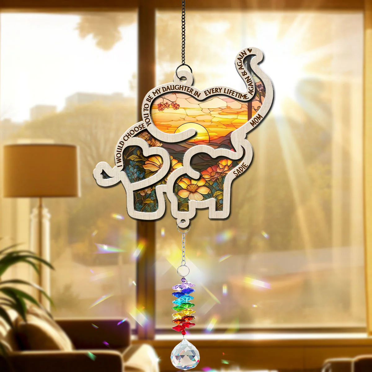 Always Choose You - Personalized Custom Suncatcher With Crystal Rainbow Charm - Image 4