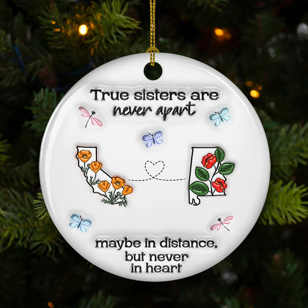Always Close At Heart - Personalized Custom 3D Inflated Effect Ceramic Ornament - Image 2