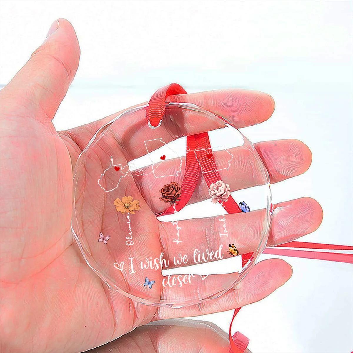 Always Close At Heart - Personalized Custom Glass Ornament - Image 4