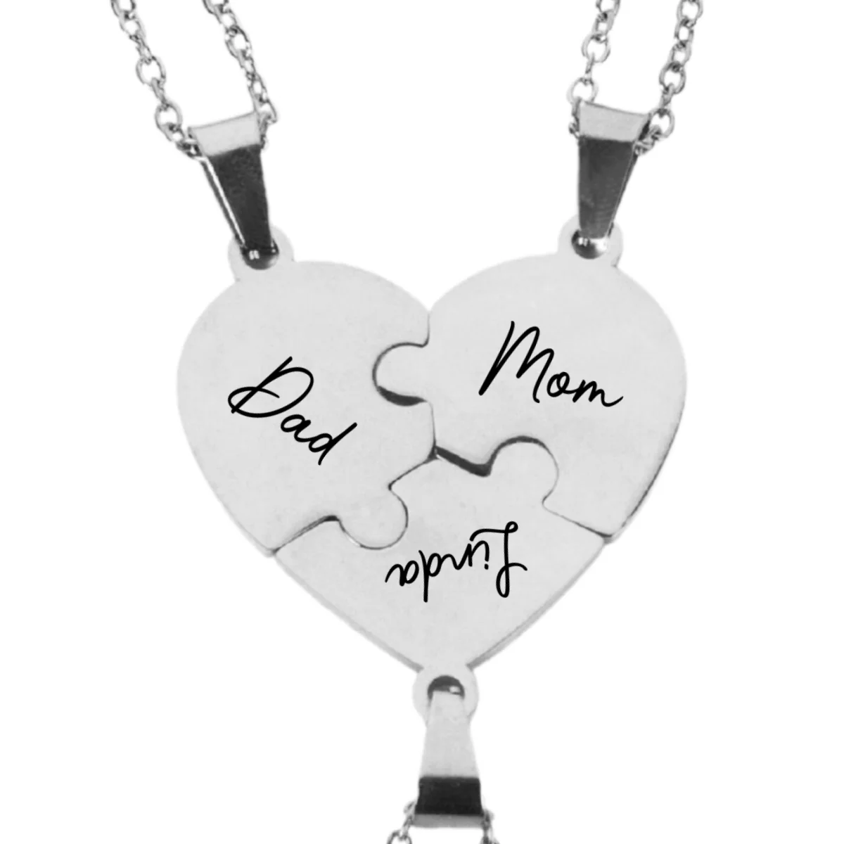 Always Connected By Heart - Personalized Custom Heart Puzzle Necklace - Image 14