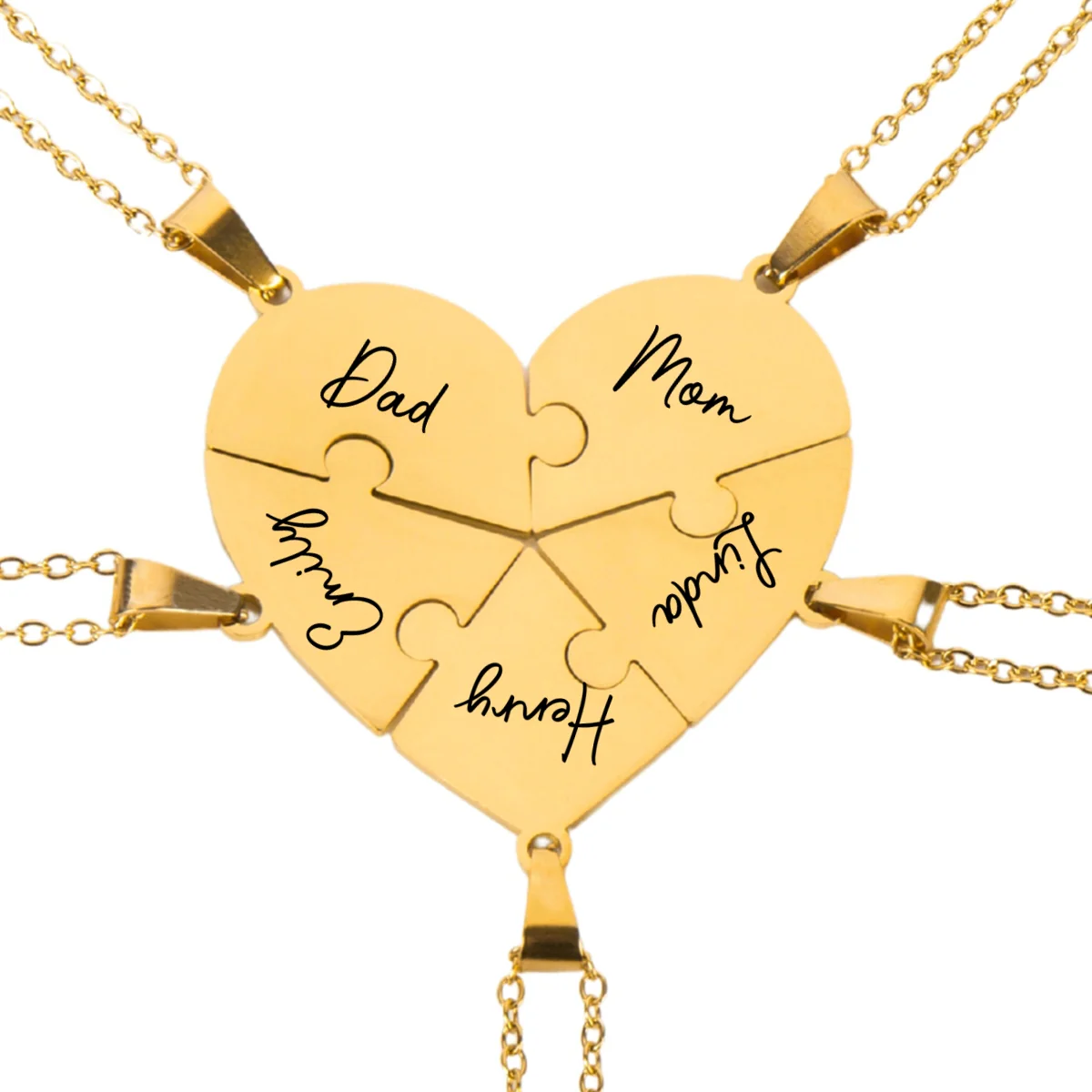 Always Connected By Heart - Personalized Custom Heart Puzzle Necklace - Image 24