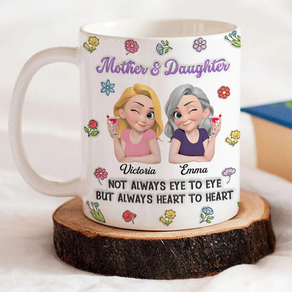 Always Heart To Heart - Personalized Custom 3D Inflated Effect Mug - Image 2