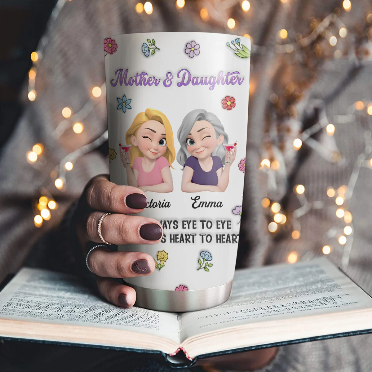 Always Heart To Heart - Personalized Custom 3D Inflated Effect Tumbler - Image 2