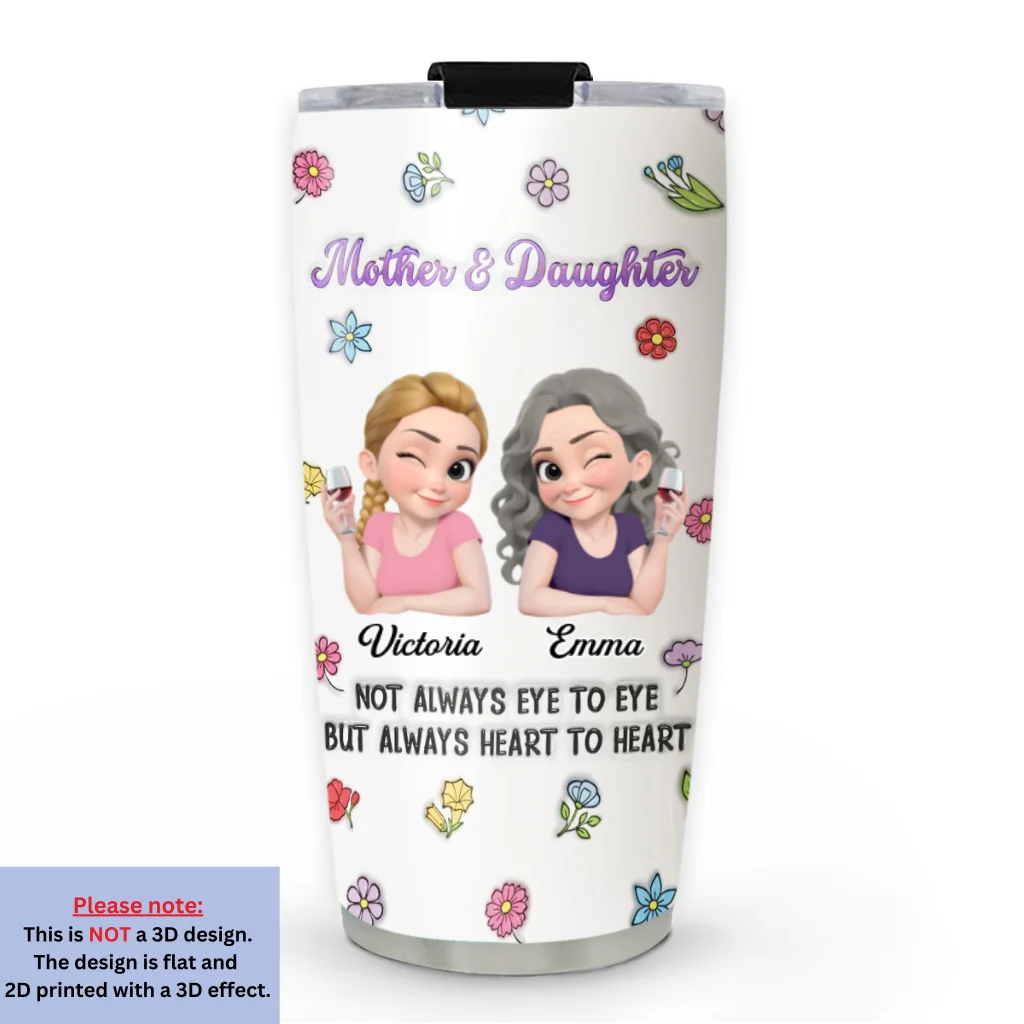 Always Heart To Heart - Personalized Custom 3D Inflated Effect Tumbler - Image 5