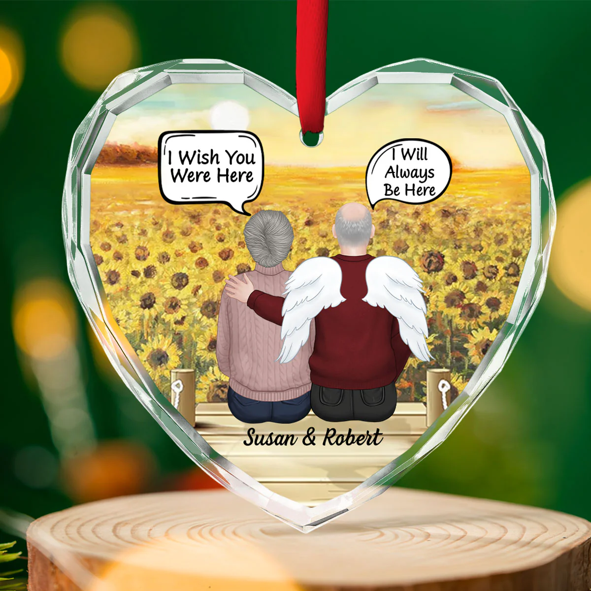 Always In My Heart - Personalized Custom Glass Ornament - Image 2