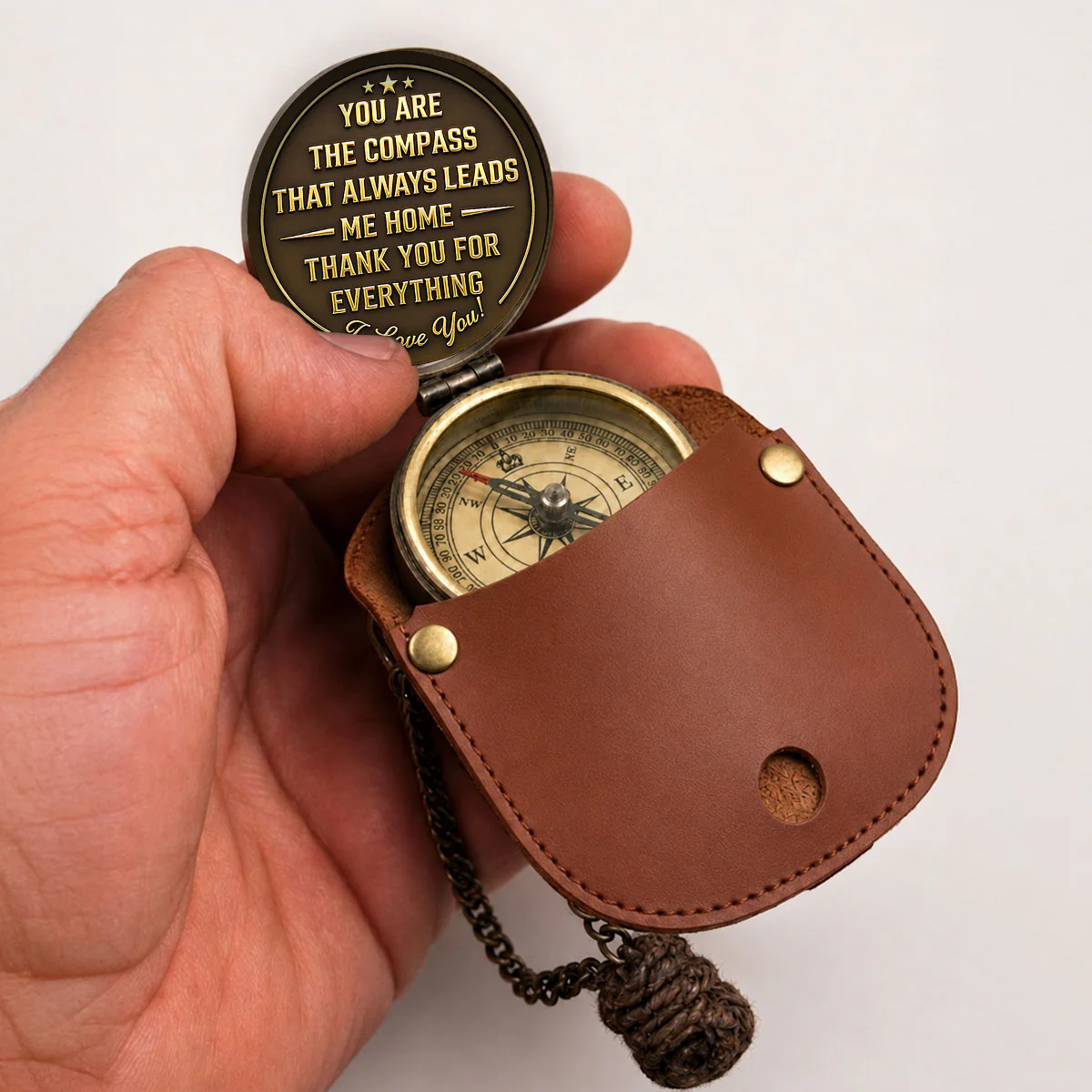 Always Leads Me Home - Personalized Custom Pocket Compass - Image 5