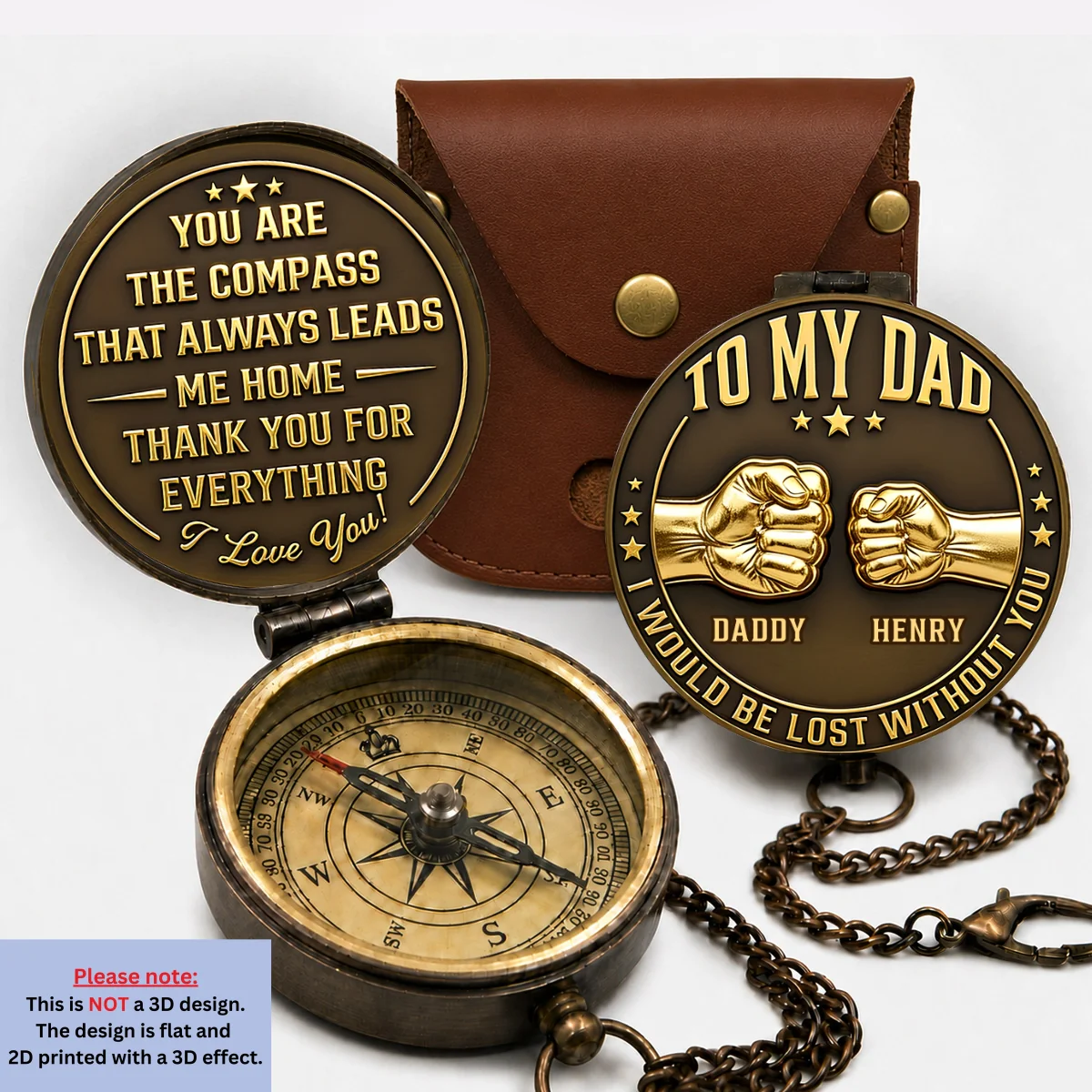 Always Leads Me Home - Personalized Custom Pocket Compass - Image 7