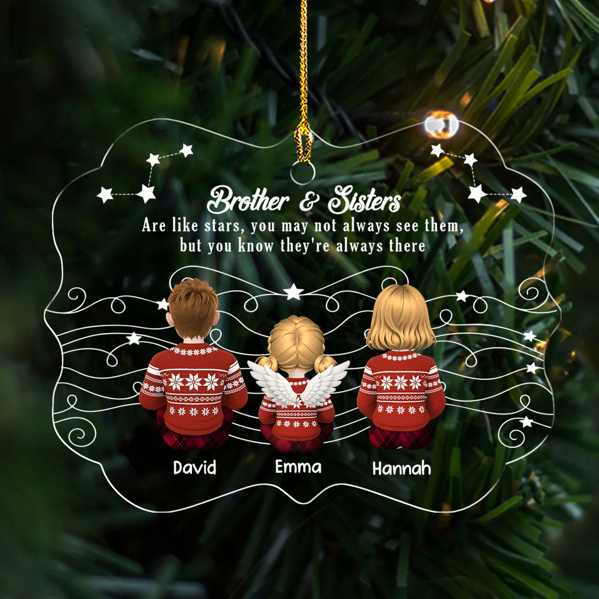 Always Linked Beyond The Sky - Personalized Custom Acrylic Ornament - Image 3