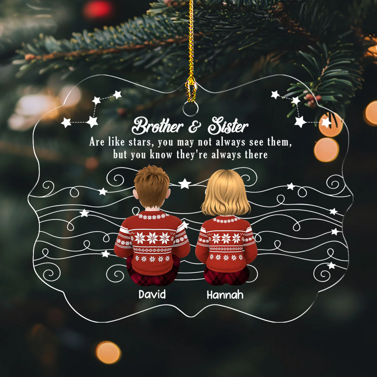 Always Linked Beyond The Sky - Personalized Custom Acrylic Ornament - Image 4