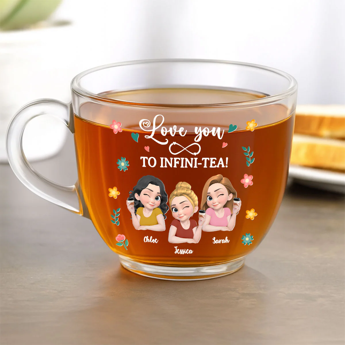 Always Love You - Personalized Custom Glass Tea Cup - Image 3