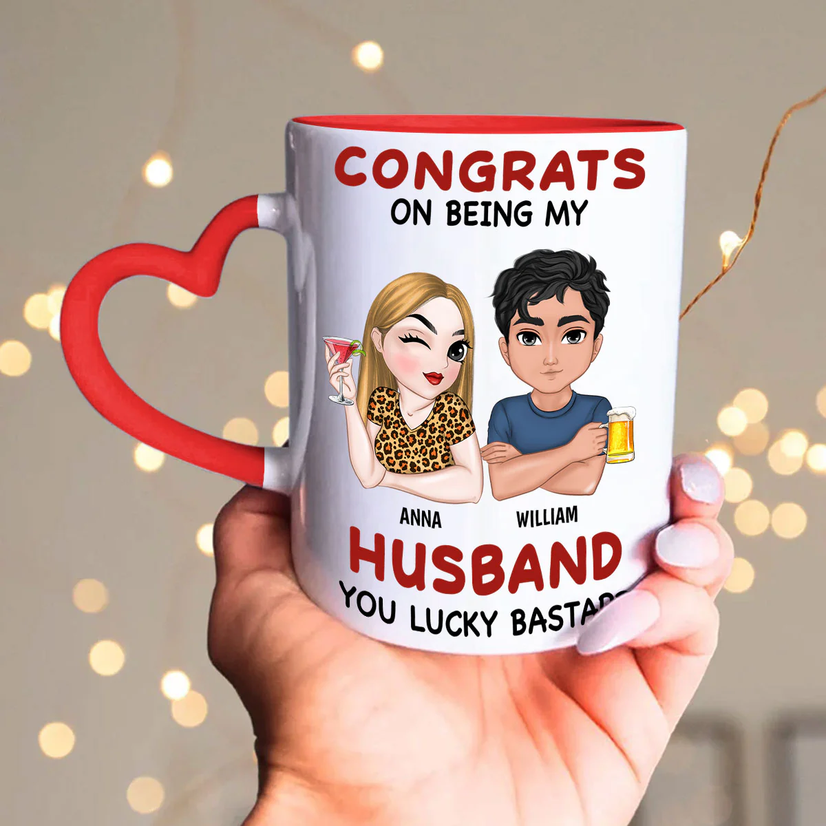 Always Love You - Personalized Custom Heart Handle Mug - Image 4