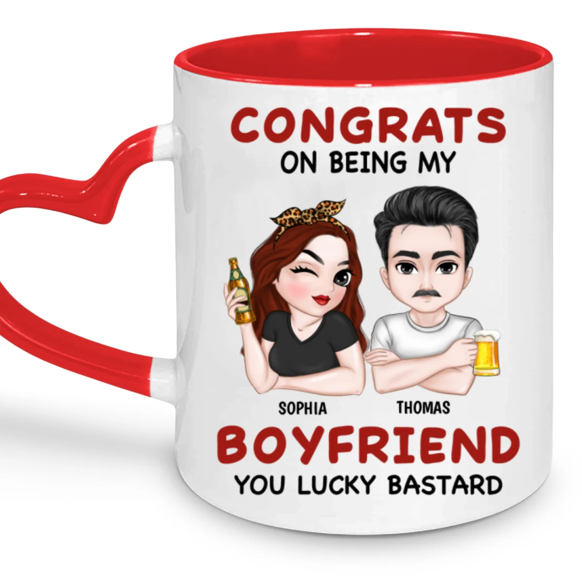 Always Love You - Personalized Custom Heart Handle Mug - Image 5