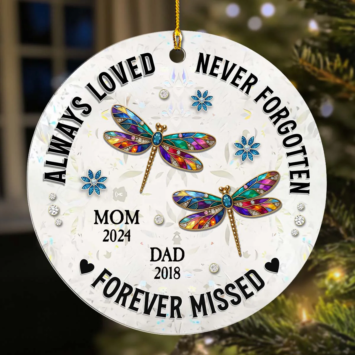 Always Loved, Never Forgotten & Forever Missed - Personalized Custom Acrylic Ornament - Image 2