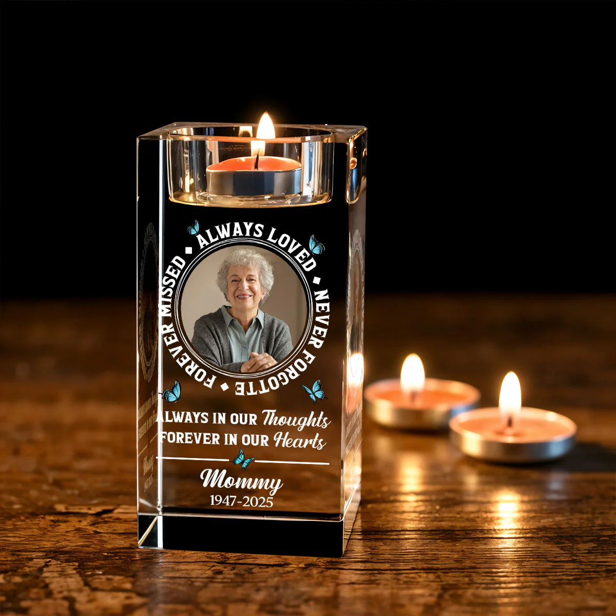 Always Loved - Personalized Custom Crystal Candle Holder - Image 5