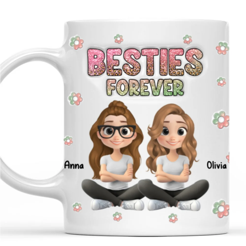 Always My Bestfriend Cartoonize - Personalized Custom 3D Inflated Effect Mug - Image 7