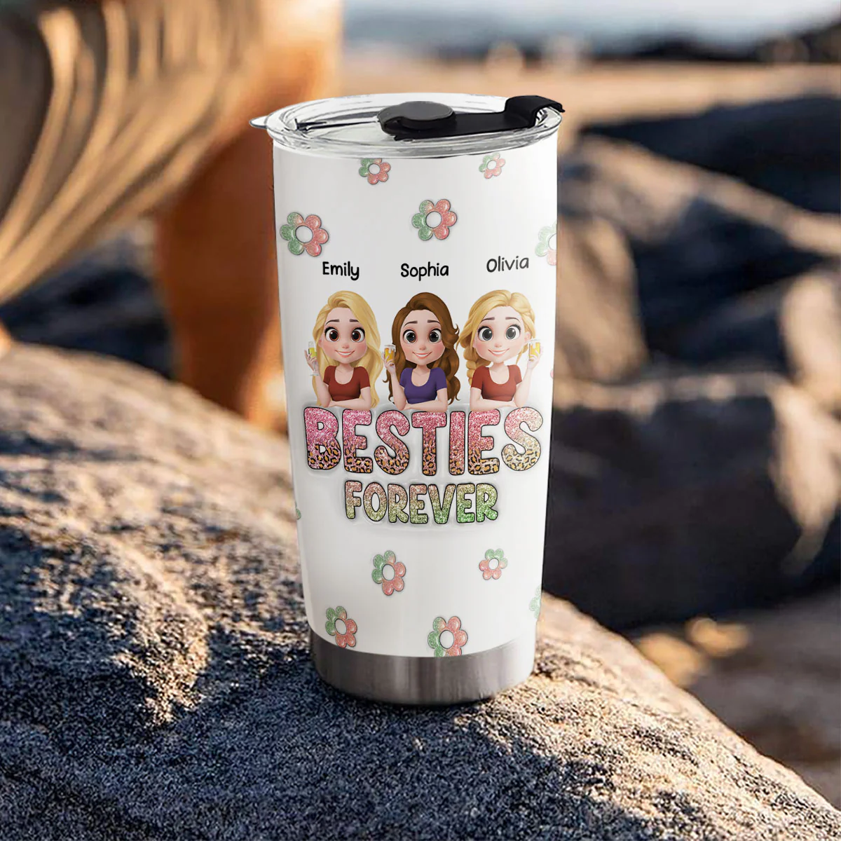 Always My Bestfriend Version 2 - Personalized Custom 3D Inflated Effect Tumbler - Image 2