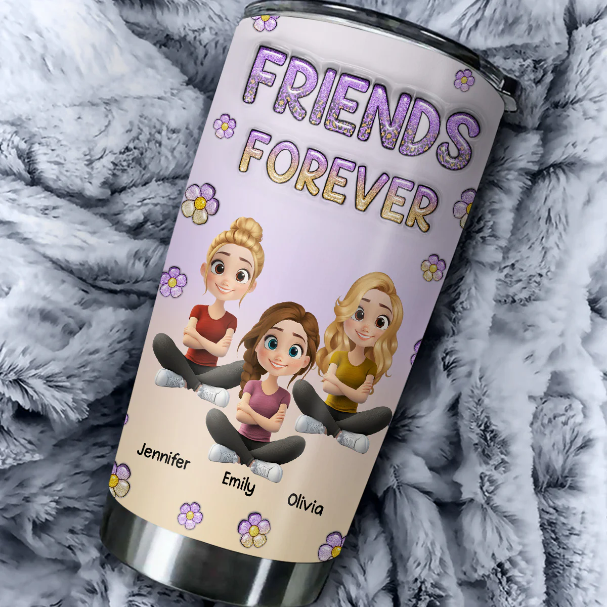 Always My Besties Cartoonize - Personalized Custom 3D Inflated Effect Tumbler - Image 4