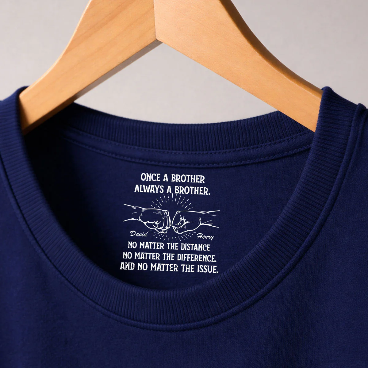 Always My Brother - Personalized Custom Inside Neck Print T-Shirt - Image 4
