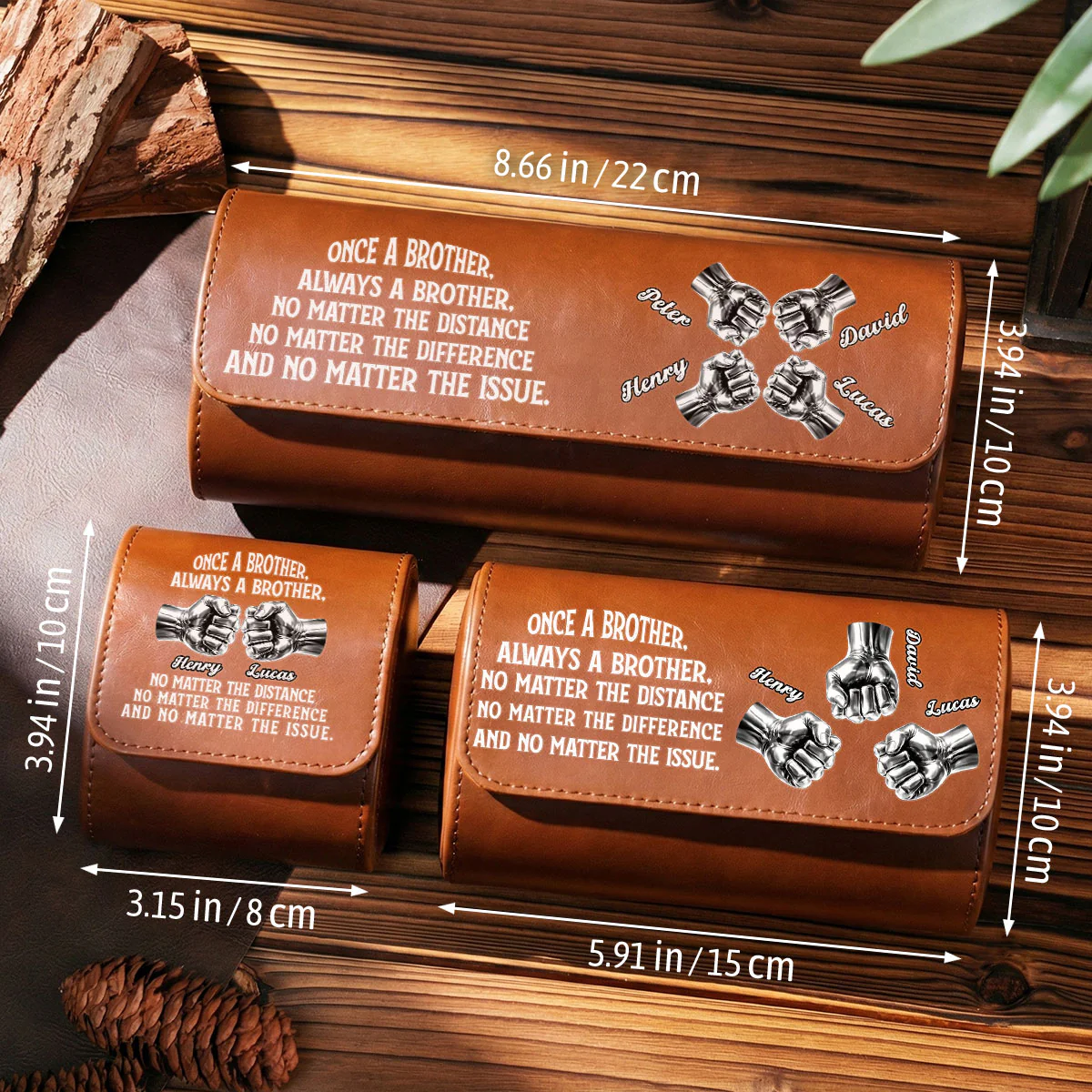 Always My Brother - Personalized Custom Leather Watch Case - Image 5