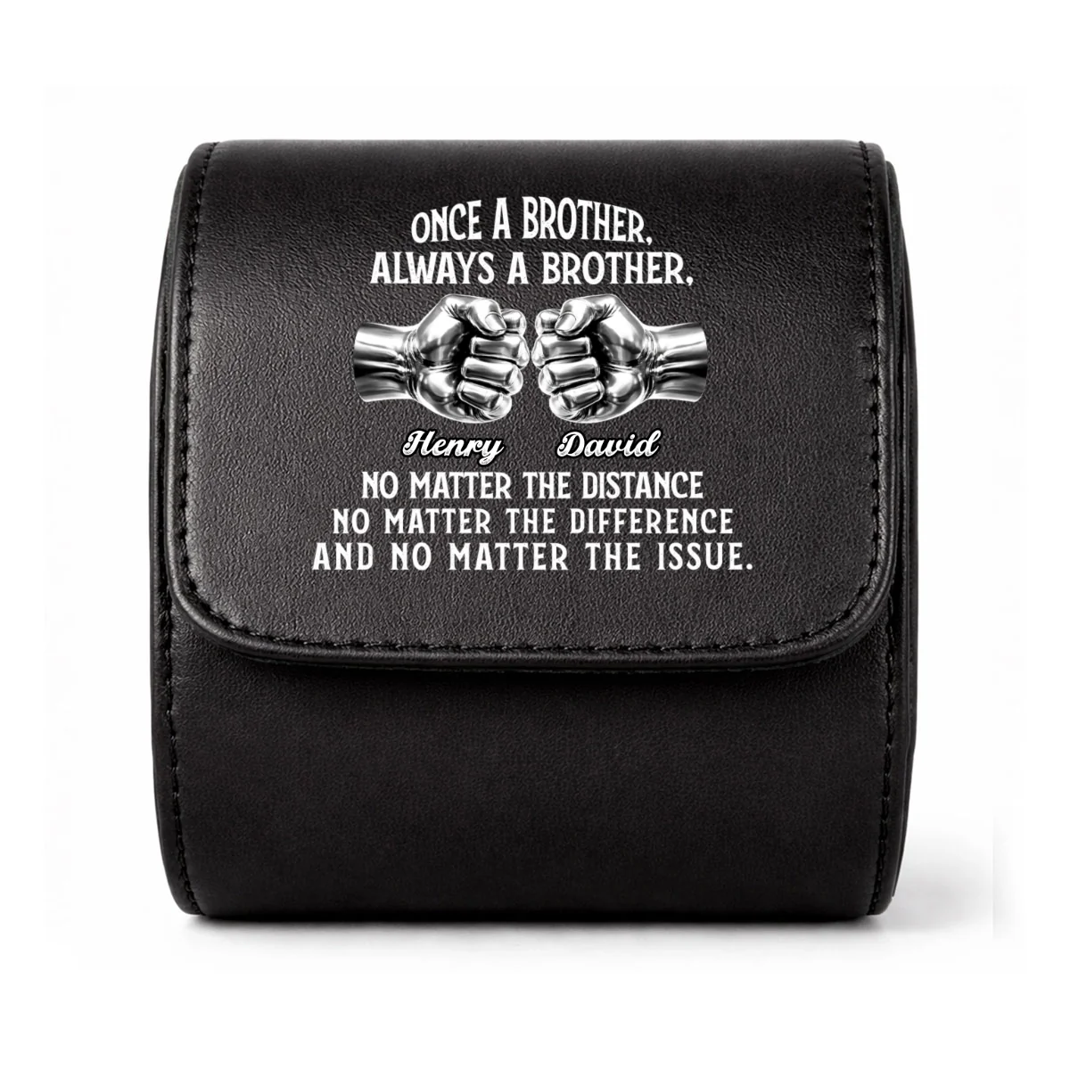 Always My Brother - Personalized Custom Leather Watch Case - Image 7