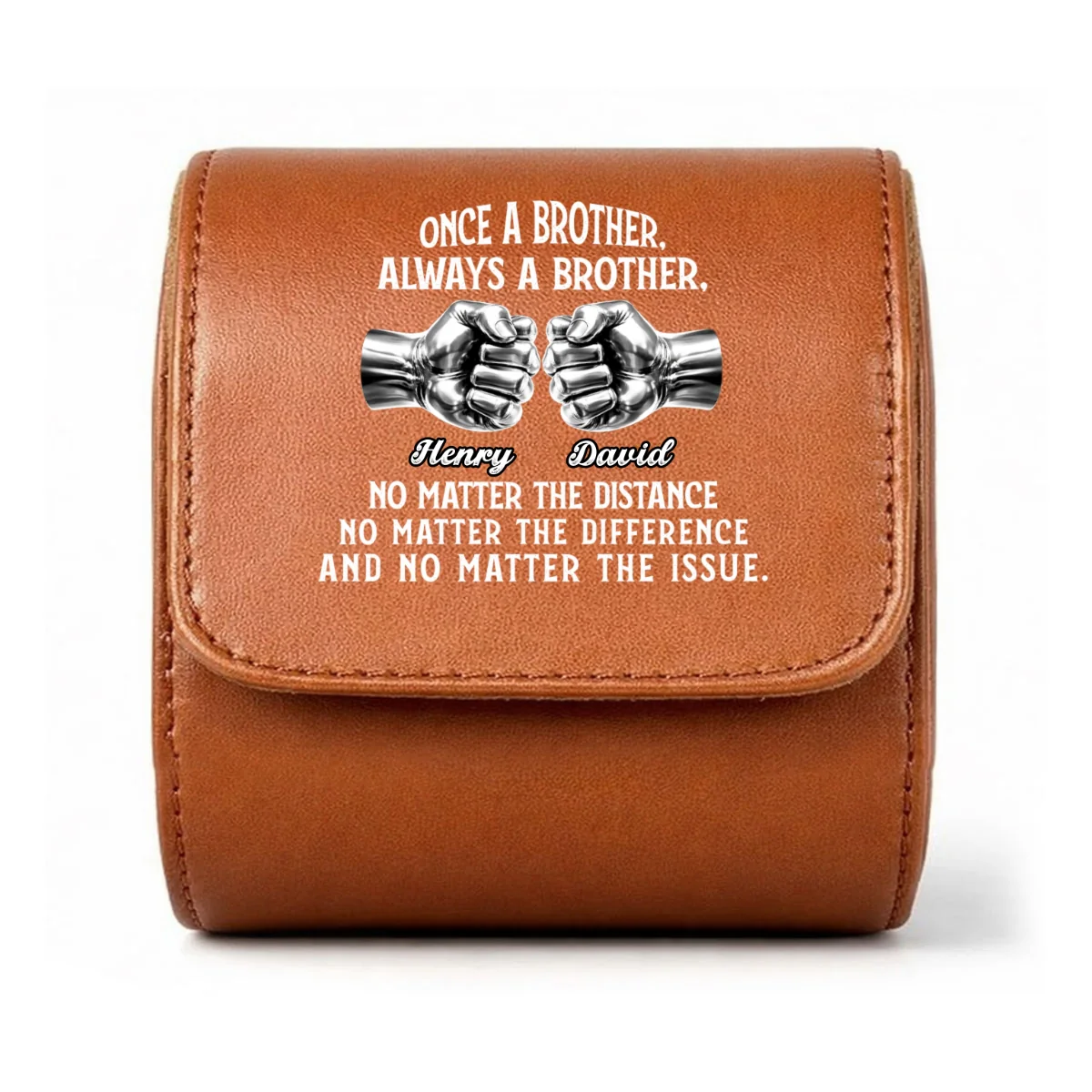 Always My Brother - Personalized Custom Leather Watch Case - Image 8