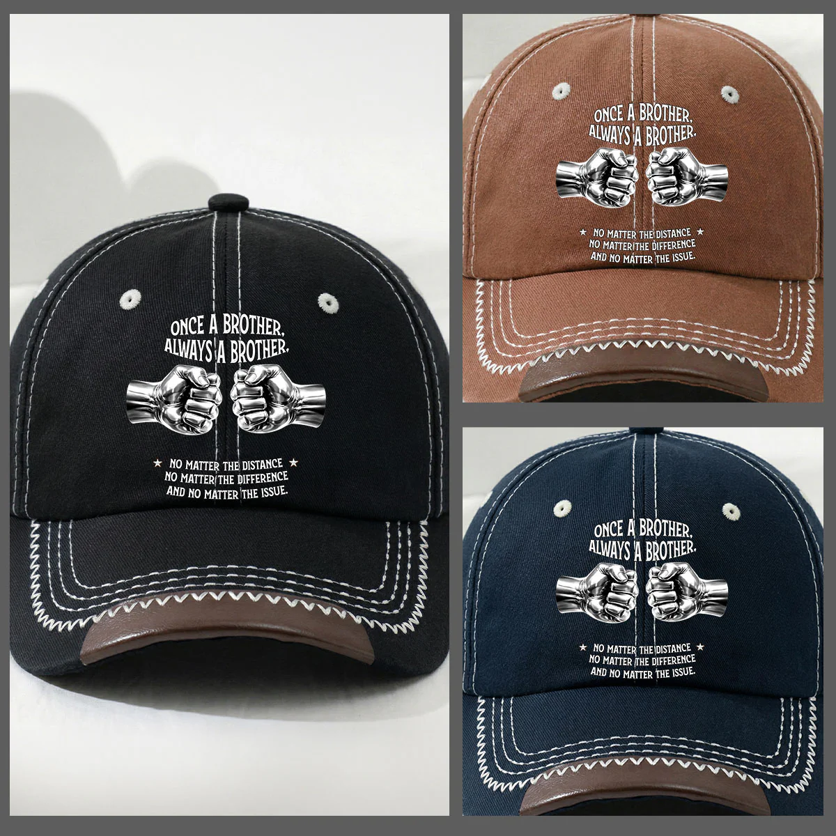 Always My Brother - Personalized Custom Vintage Soft Baseball Cap - Image 3
