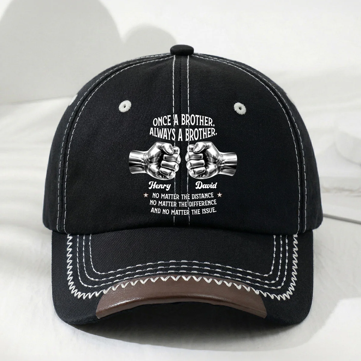 Always My Brother - Personalized Custom Vintage Soft Baseball Cap - Image 7