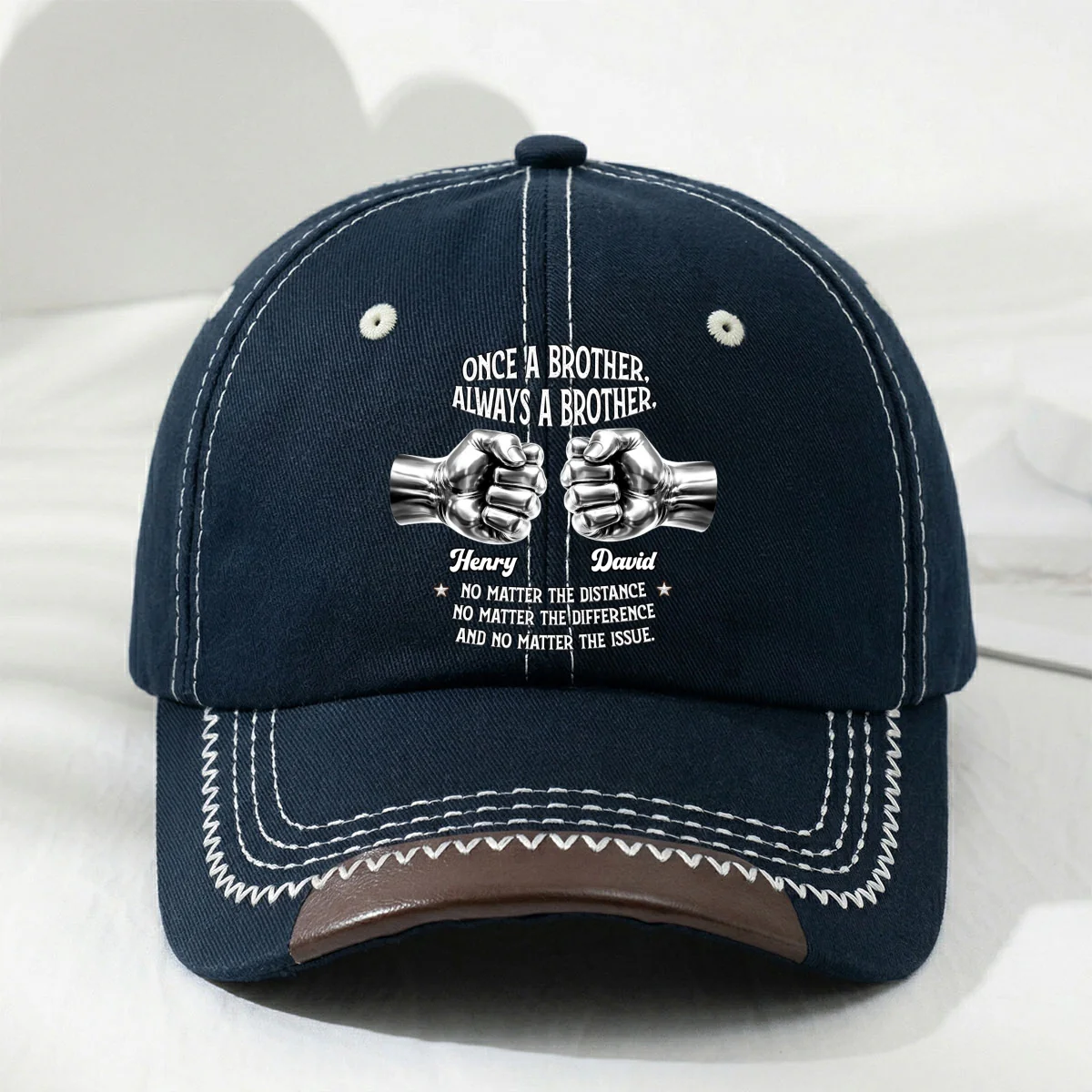 Always My Brother - Personalized Custom Vintage Soft Baseball Cap - Image 9
