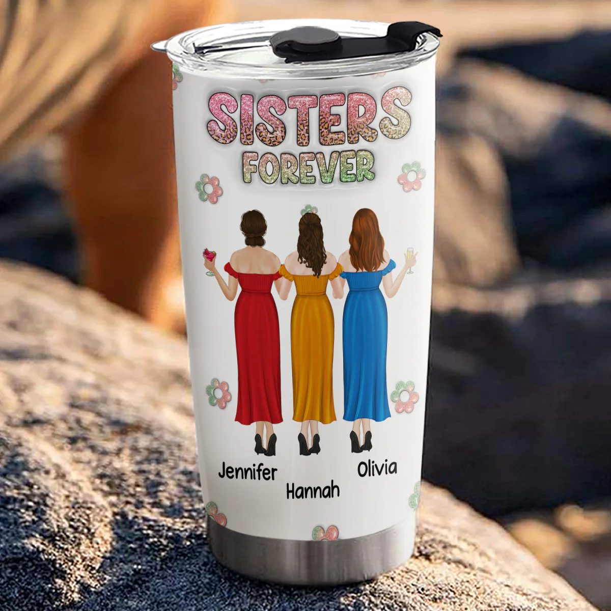 Always My Cute Bestfriend - Personalized Custom 3D Inflated Effect Tumbler - Image 3