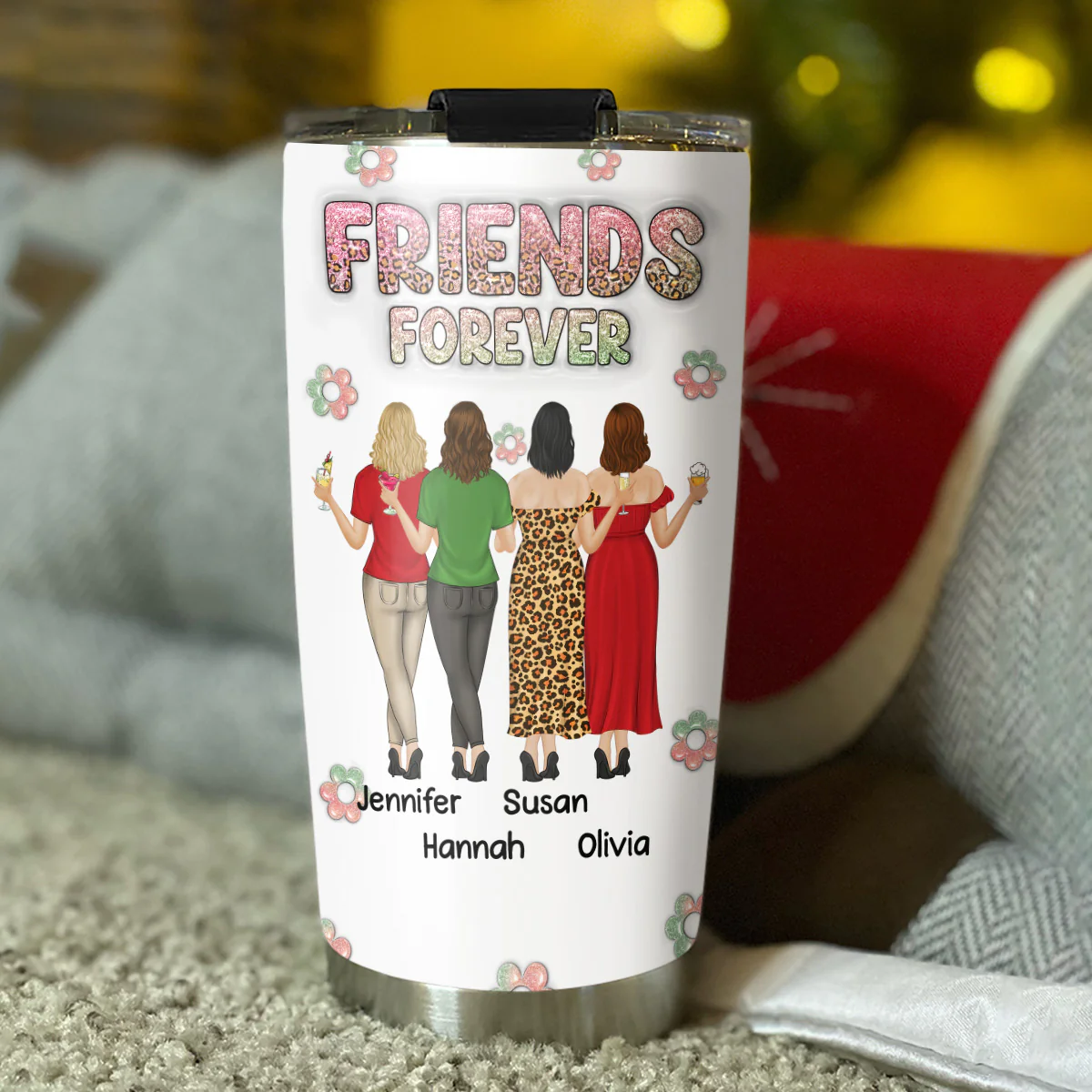Always My Cute Bestfriend - Personalized Custom 3D Inflated Effect Tumbler - Image 4