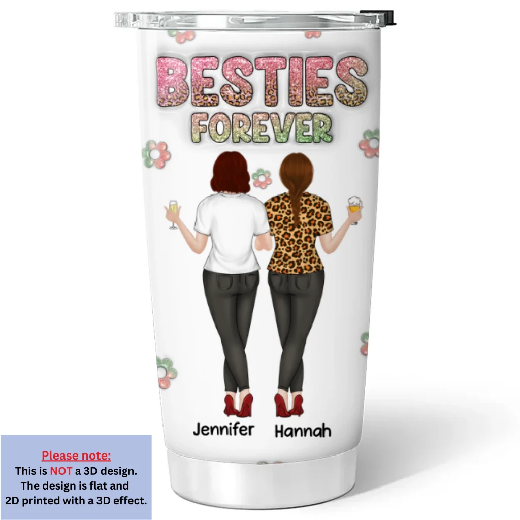 Always My Cute Bestfriend - Personalized Custom 3D Inflated Effect Tumbler - Image 5