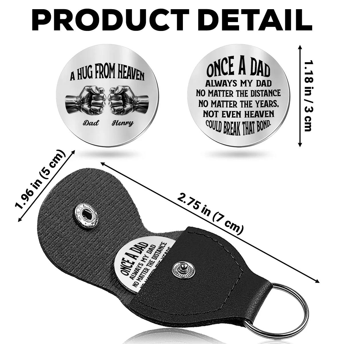 Always My Dad - Personalized Custom Pocket Hug - Image 5