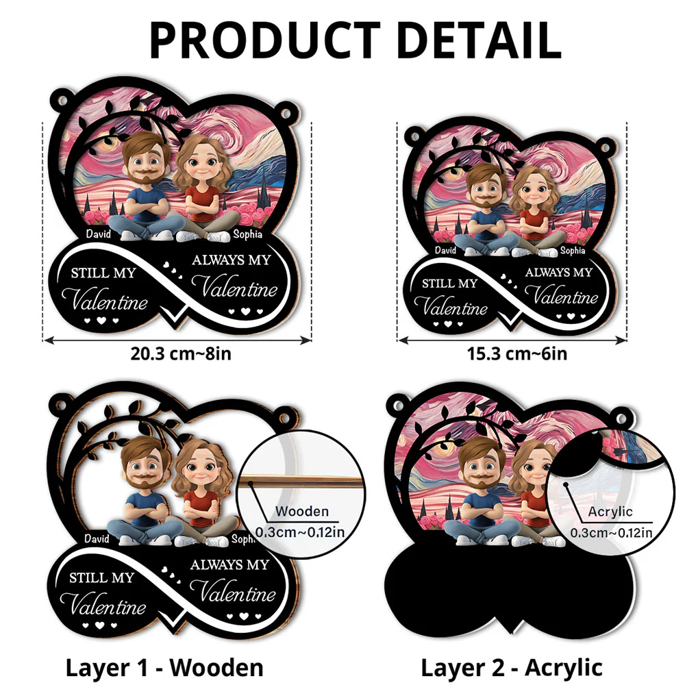 Always My Valentine - Personalized Custom Suncatcher - Image 4