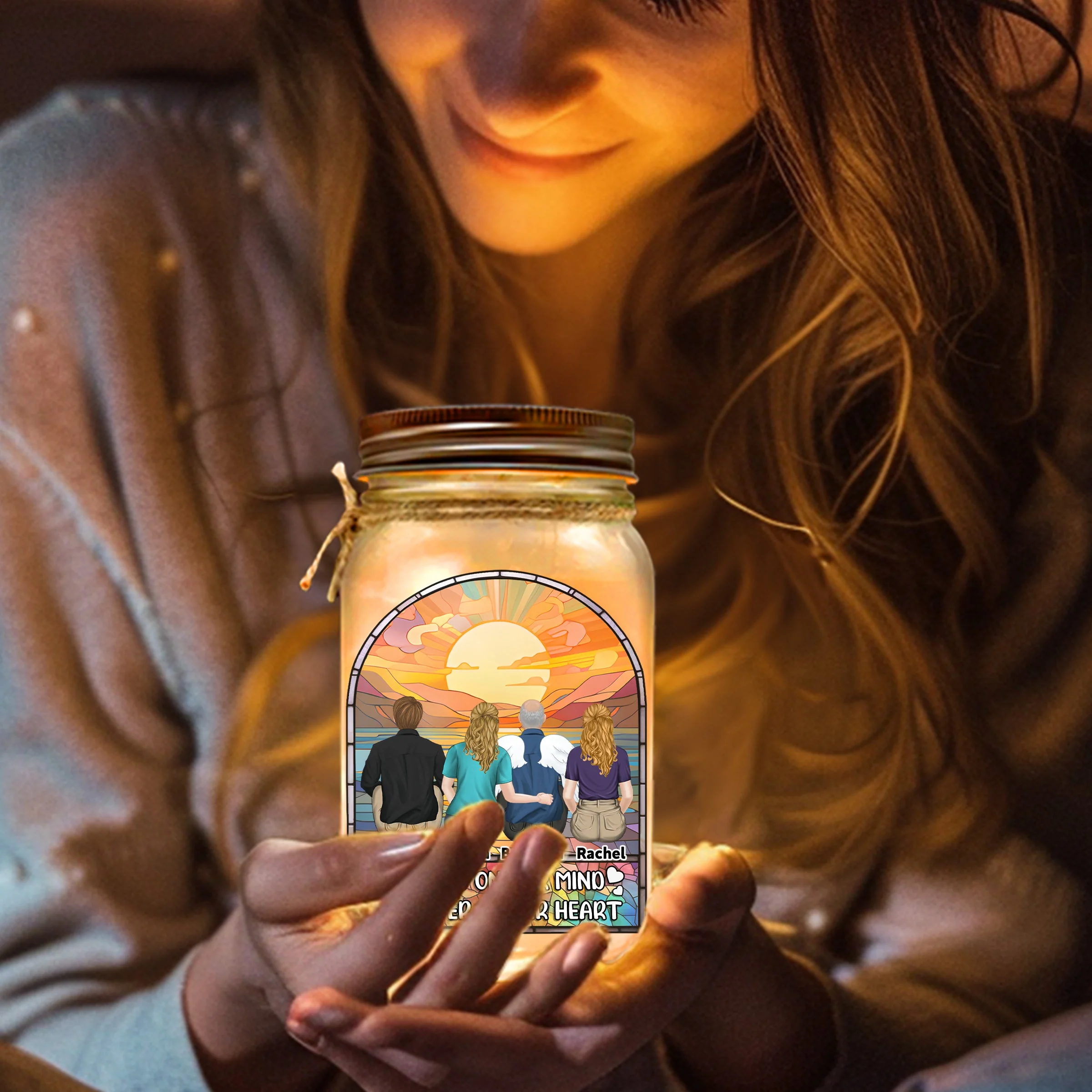 Always On My Mind - Personalized Custom Mason Jar Light - Image 2