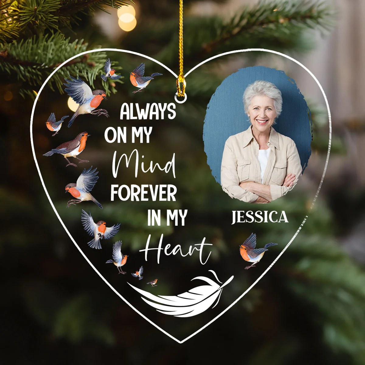 Always On My Mind Version 2 - Personalized Custom Acrylic Ornament - Image 2