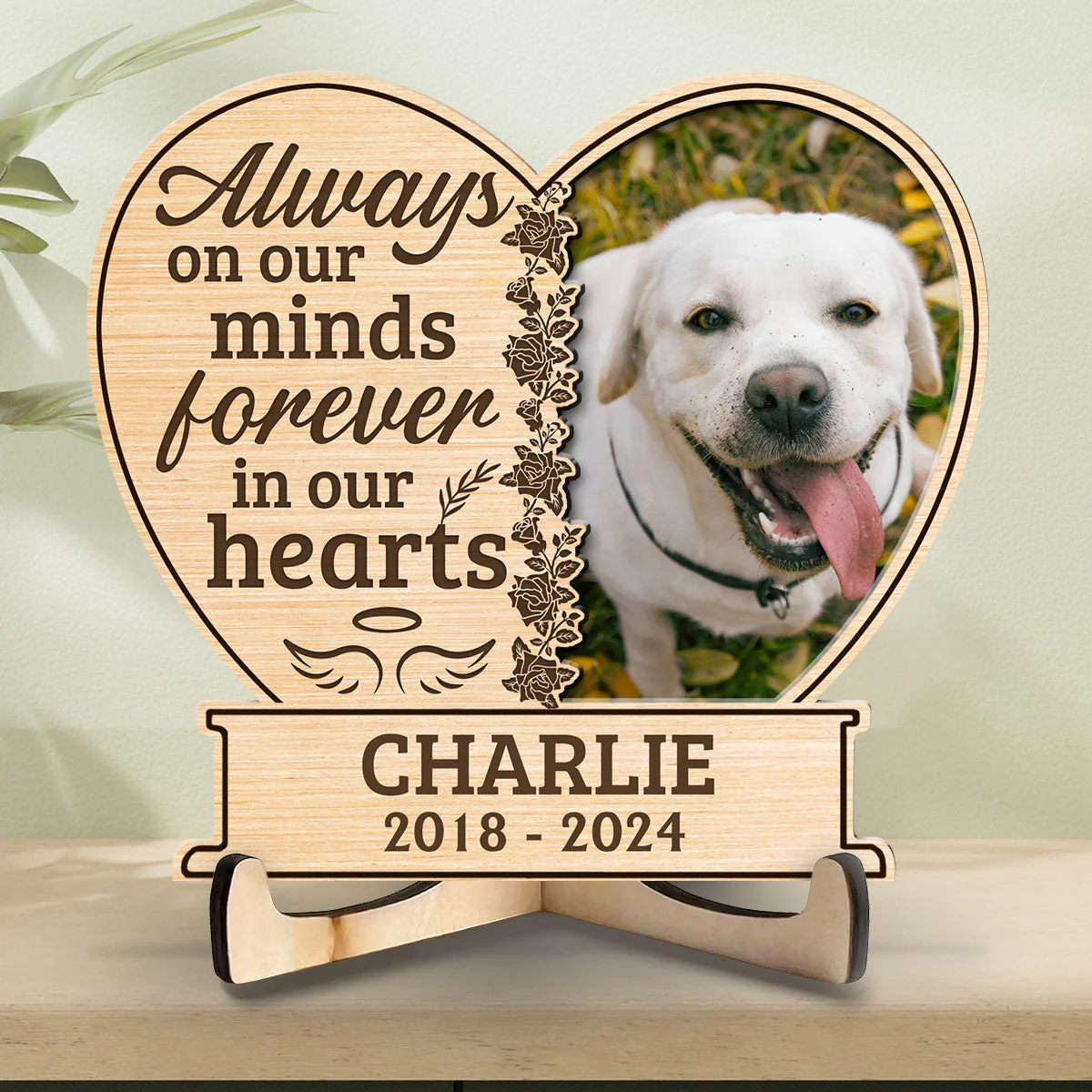 Always On Our Minds Forever In Our Hearts - Personalized Wooden Plaque - Image 5