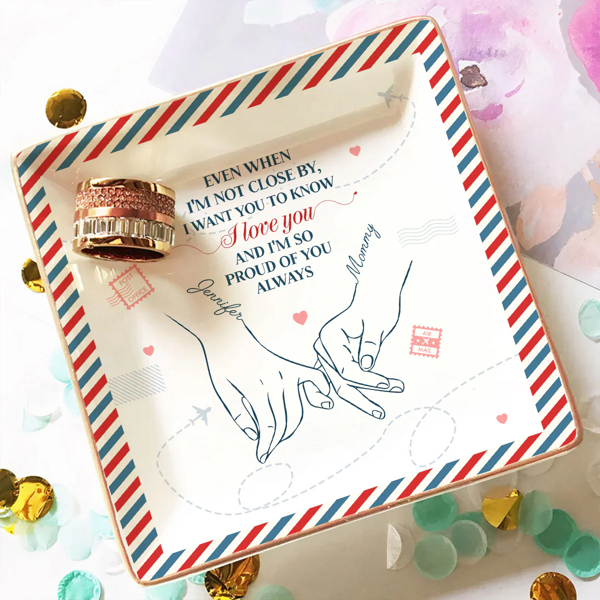 Always Proud Of You - Personalized Custom Jewelry Dish - Image 2