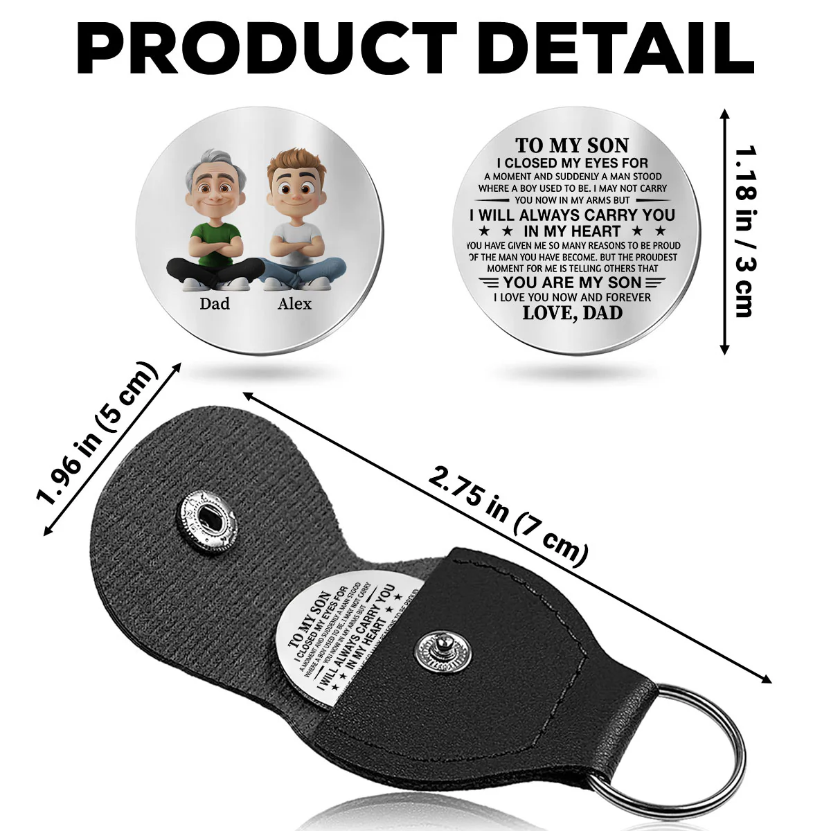 Always Proud To Call You Son - Personalized Custom Pocket Hug - Image 6