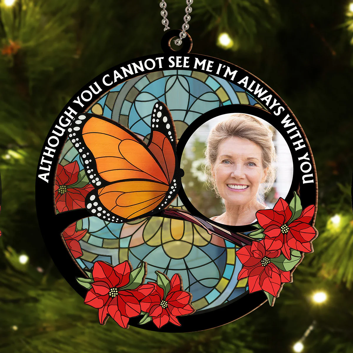 Always With You Memorial Heart - Personalized Custom Suncatcher Ornament - Image 7