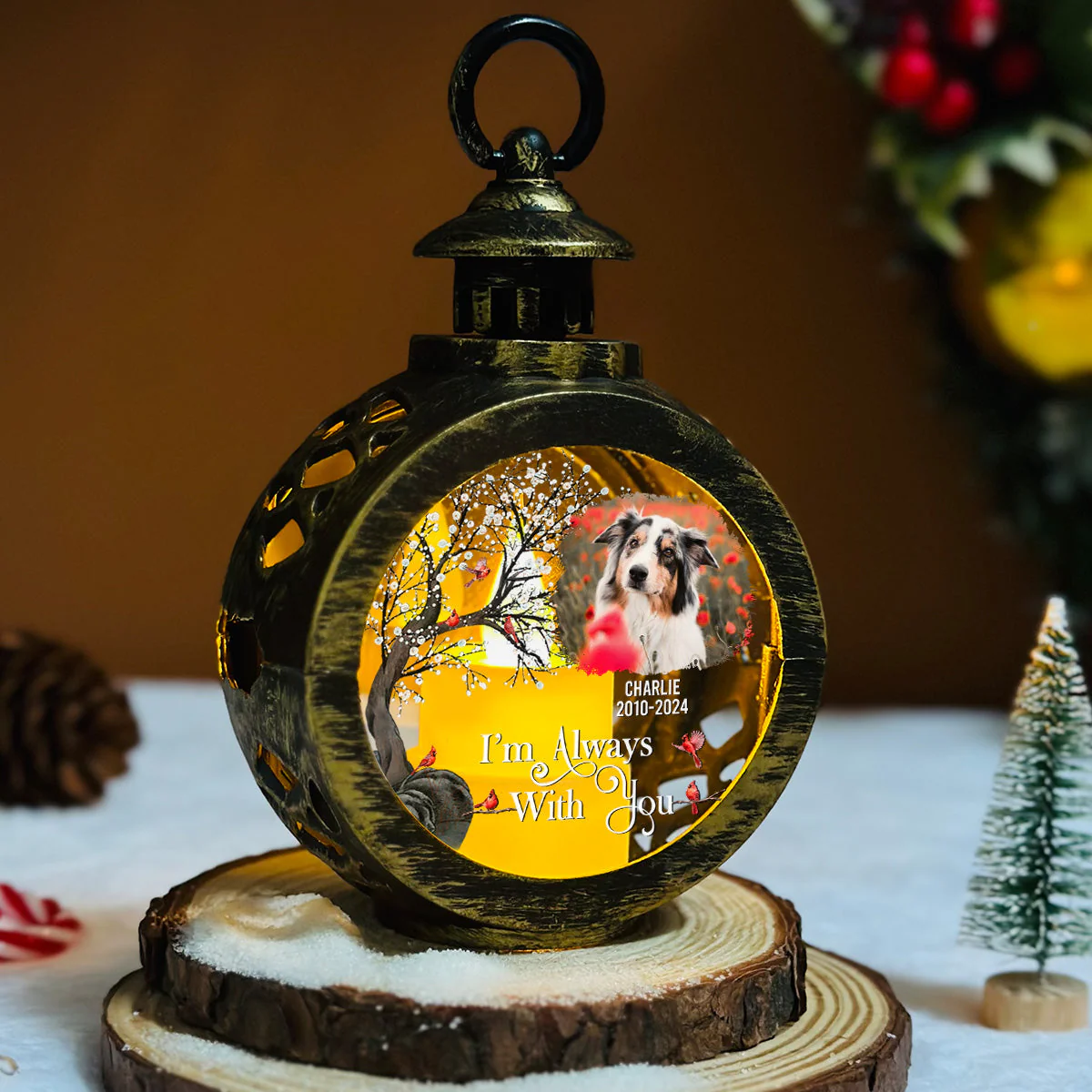 Always With You - Personalized Custom Christmas Lantern - Image 5