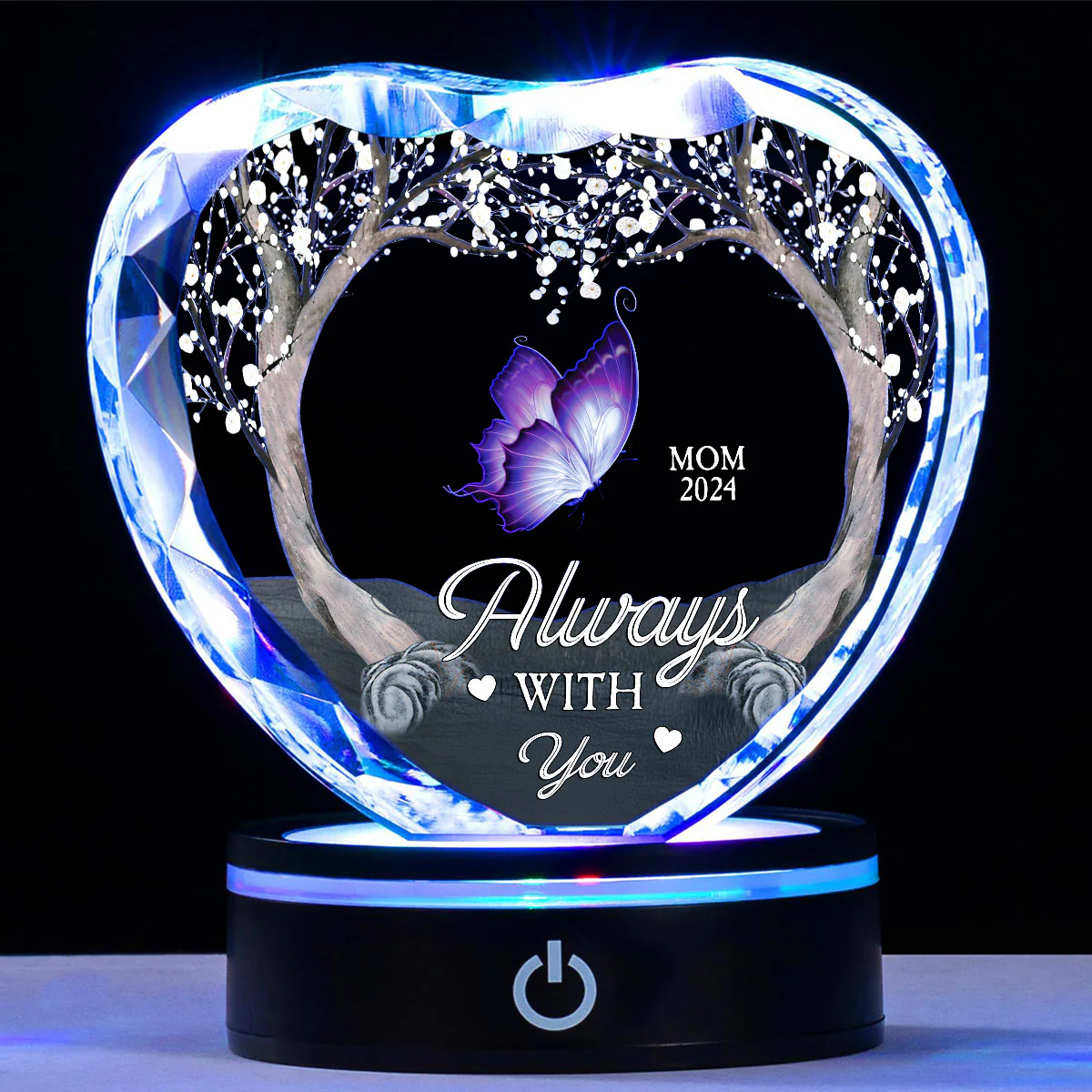 Always With You - Personalized Custom Crystal Led Light