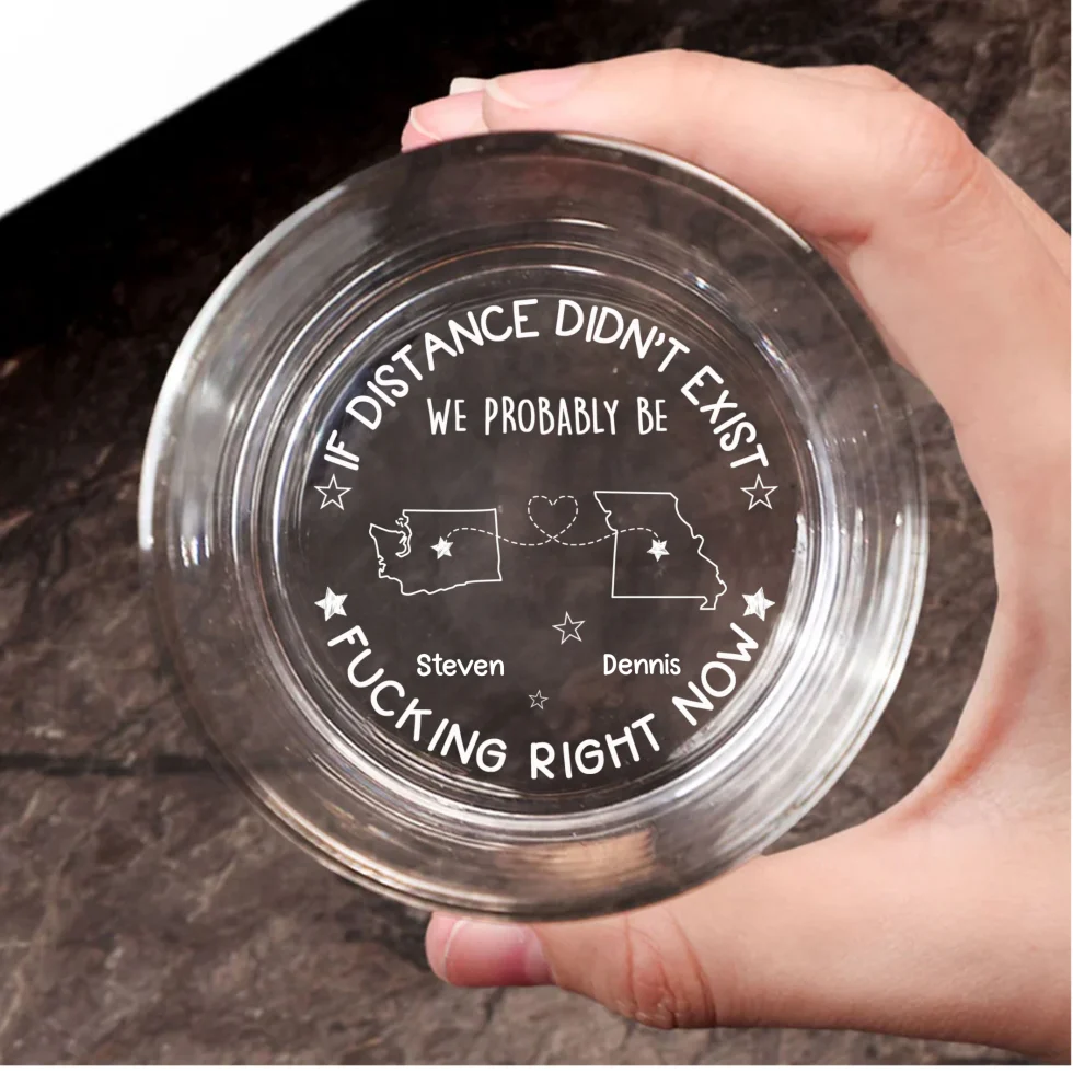 Always Yours Despite The Miles - Personalized Custom Engraved Whiskey Glass - Image 6