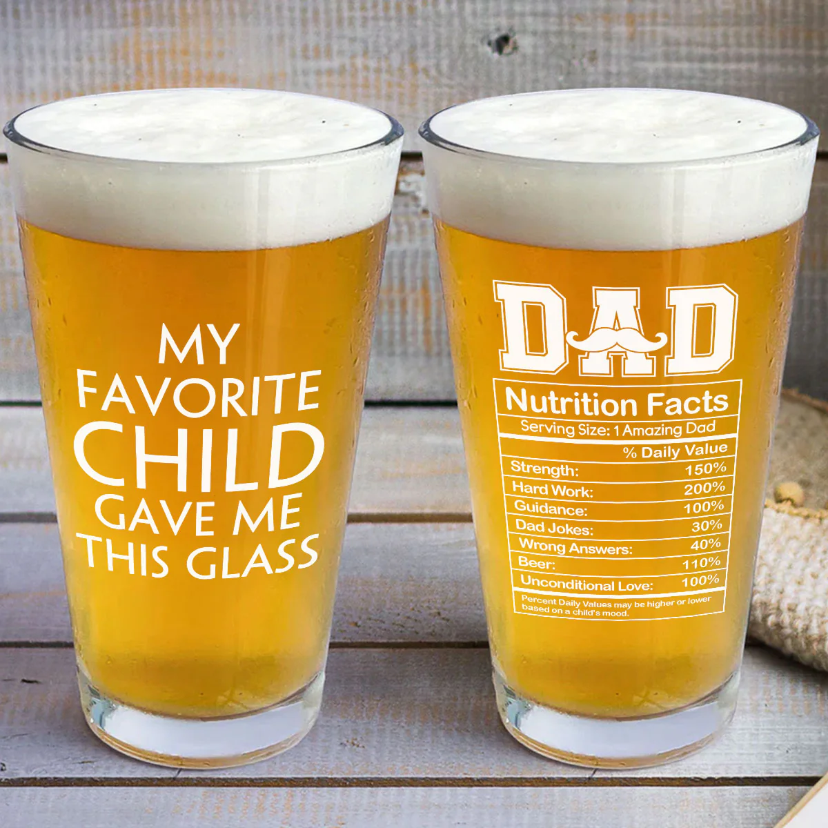 Amazing Dad - Personalized Custom Beer Glass - Image 2
