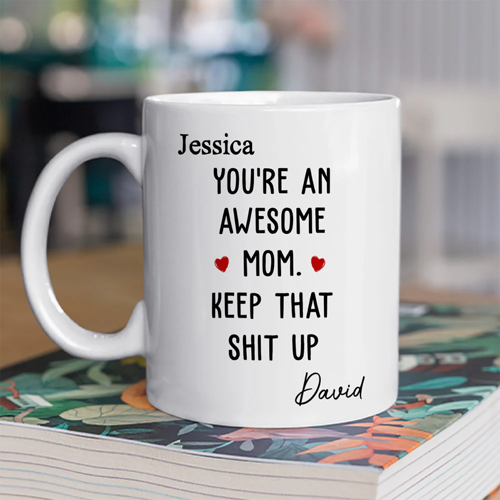 Amazing Mom Keep The Vibe - Personalized Custom Coffee Mug - Image 3