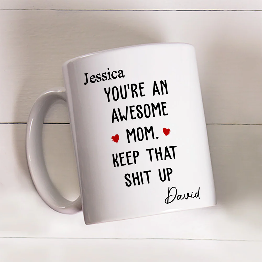 Amazing Mom Keep The Vibe - Personalized Custom Coffee Mug - Image 4
