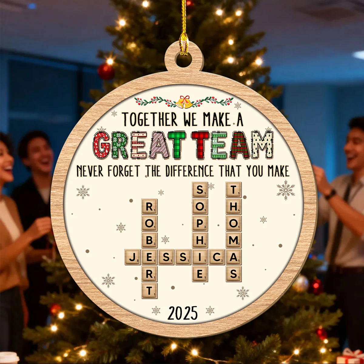 Amazing Team - Personalized Custom 3D Effect Wood Ornament - Image 2